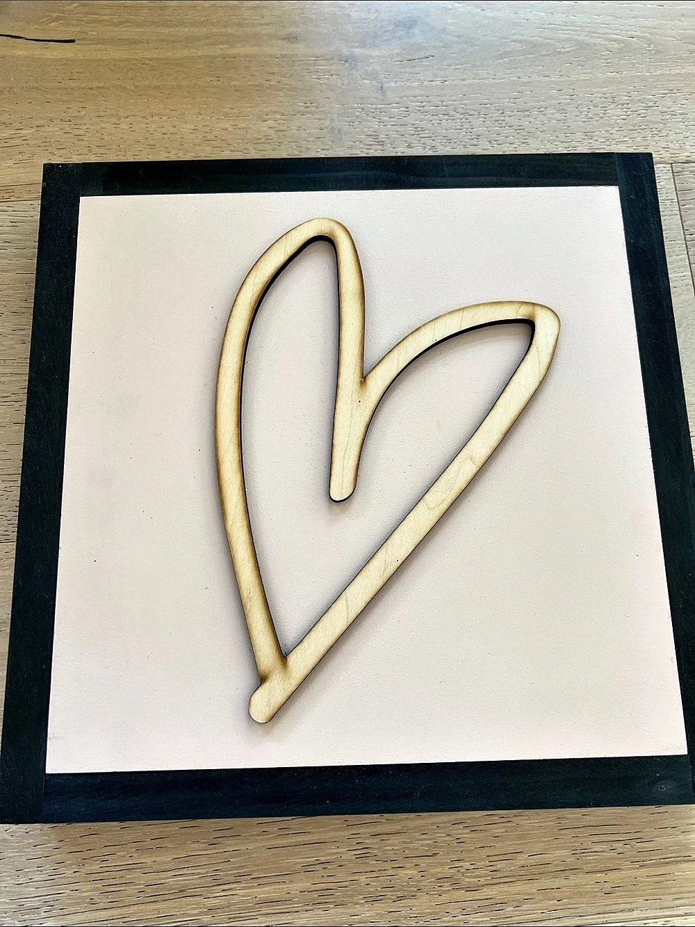Joyfully Said Framed Heart Wall Art in Black & Cream